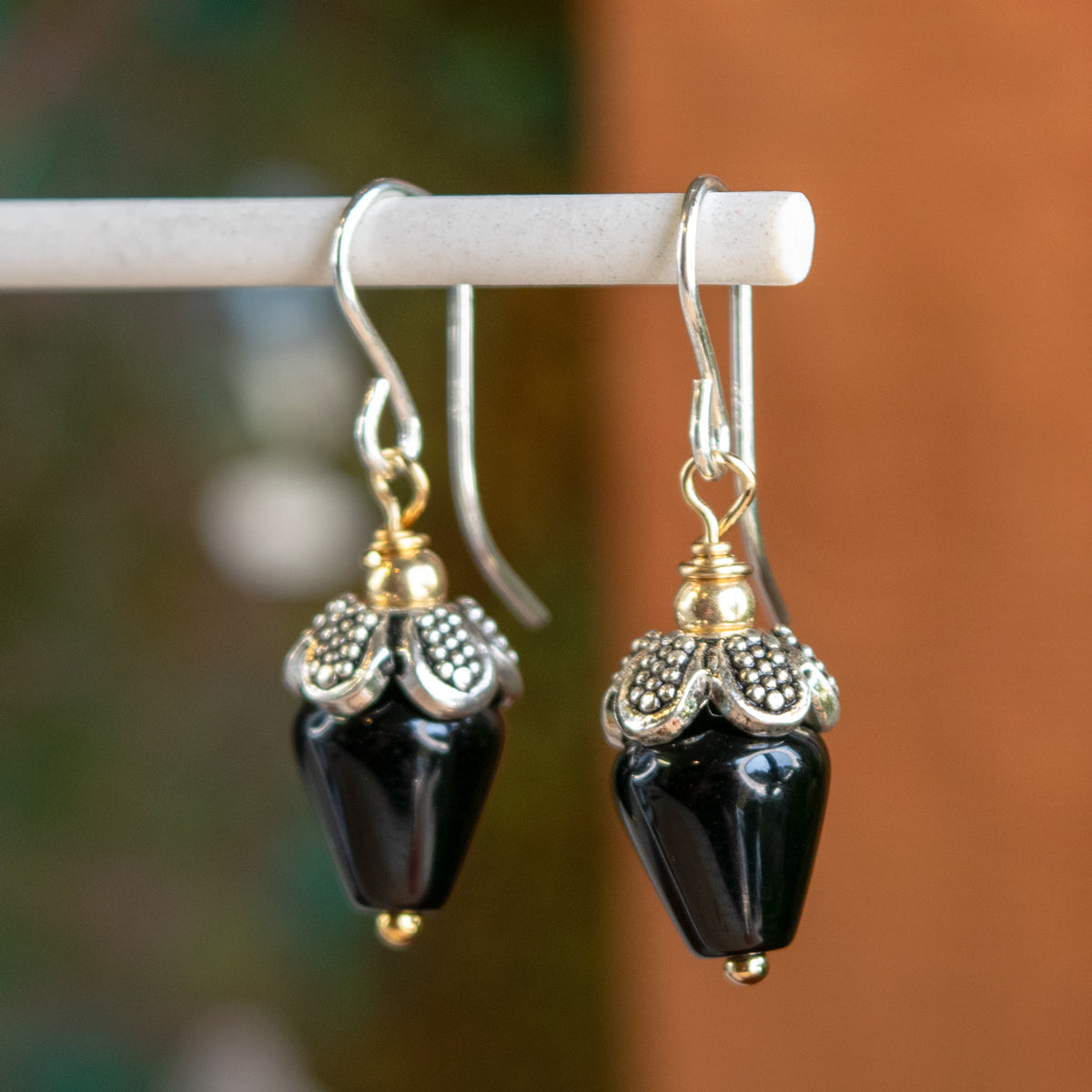 Black Agate Drop Earrings