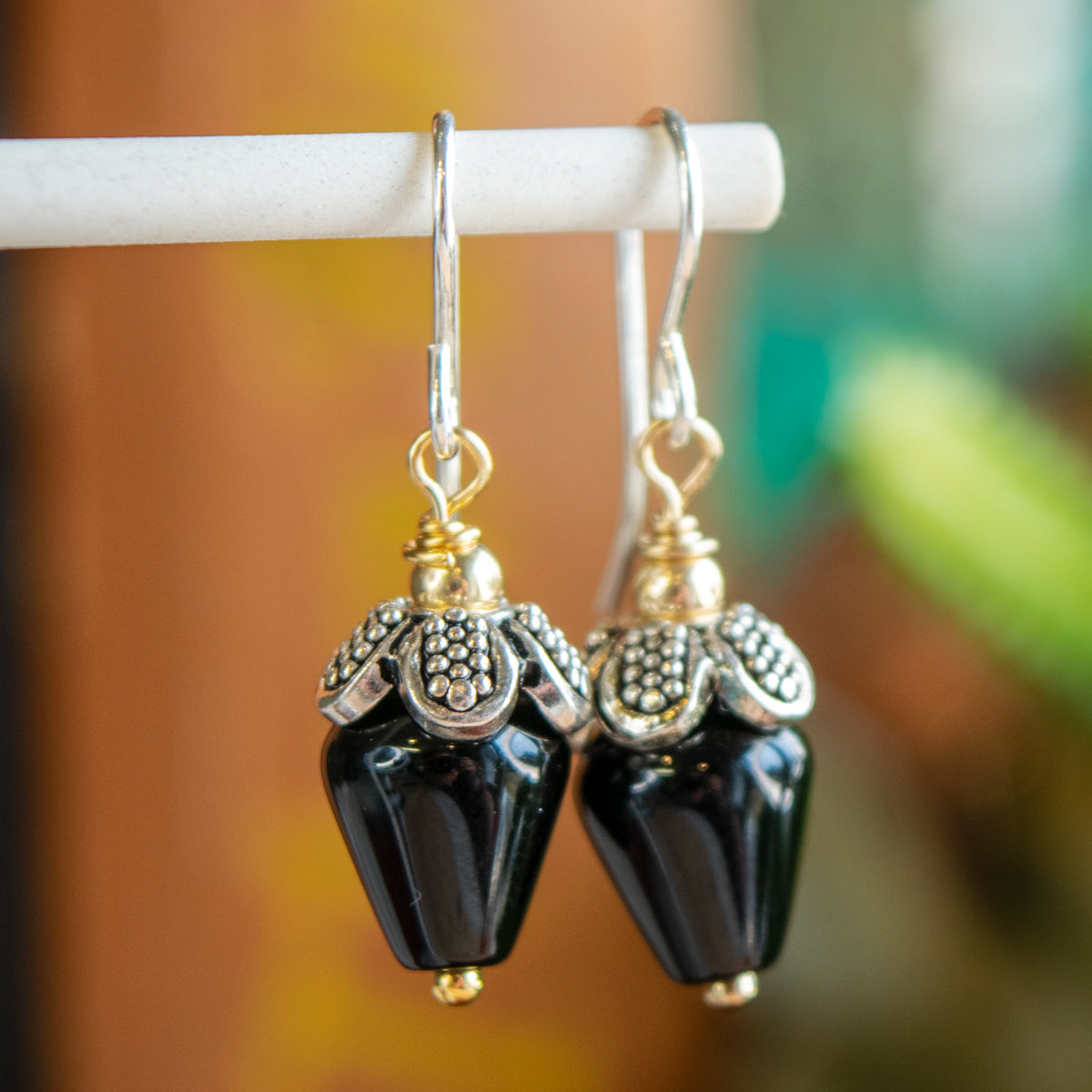 Black Agate Drop Earrings