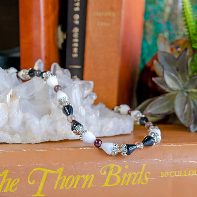 Black Agate & White Quartz Necklace