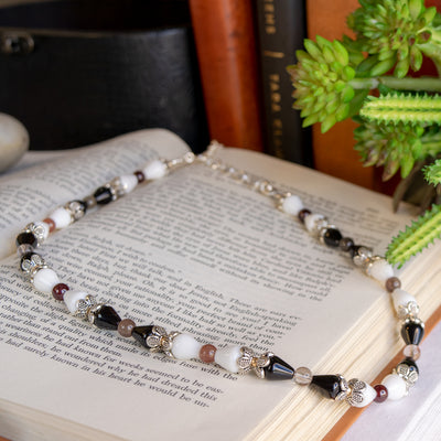 Black Agate & White Quartz Necklace