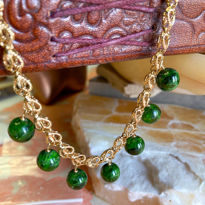 Chrome Diopside & Gold Fill Necklace