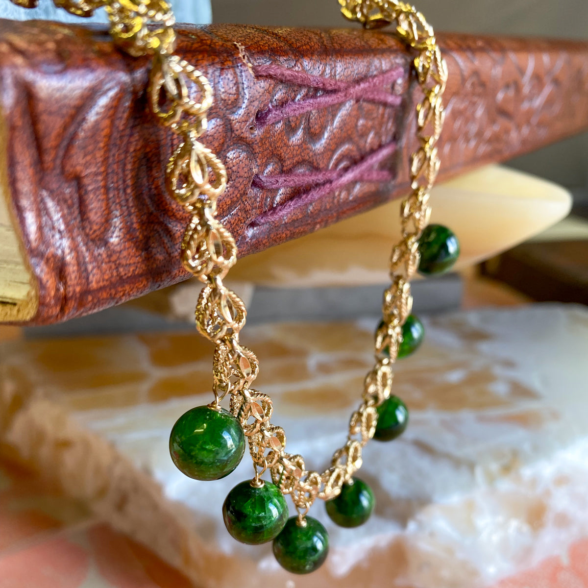 Chrome Diopside & Gold Fill Necklace
