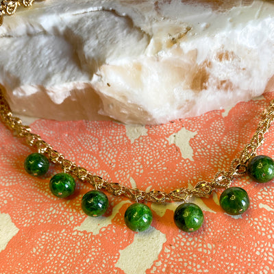 Chrome Diopside & Gold Fill Necklace