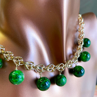 Chrome Diopside & Gold Fill Necklace