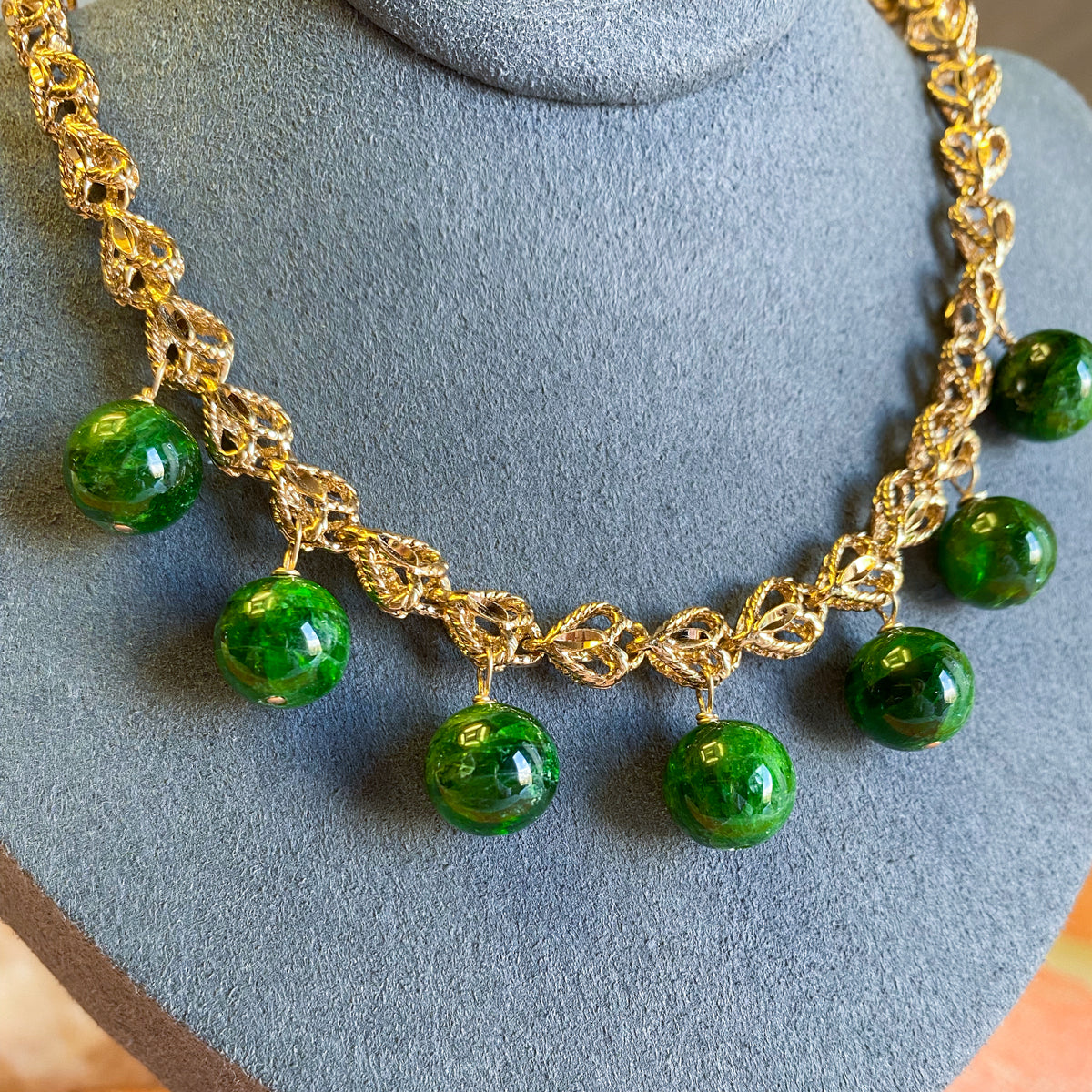 Chrome Diopside & Gold Fill Necklace