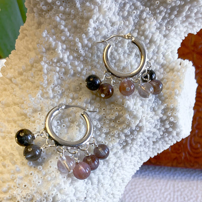 Natural Cat's Eye Hoop Earrings