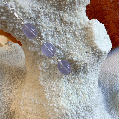 Lavender Chalcedony in Sterling Silver Necklace