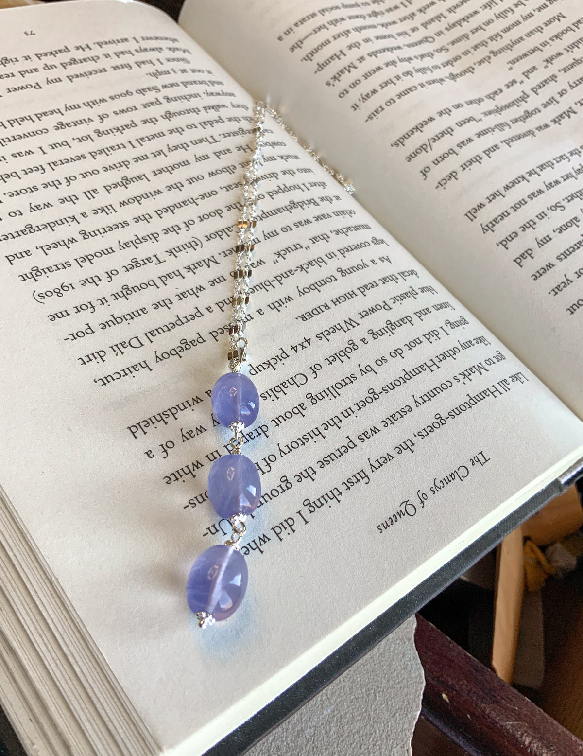 Lavender Chalcedony in Sterling Silver Necklace
