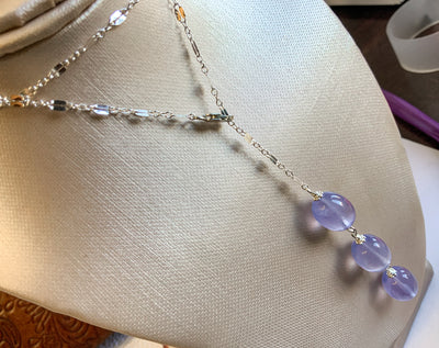 Lavender Chalcedony in Sterling Silver Necklace