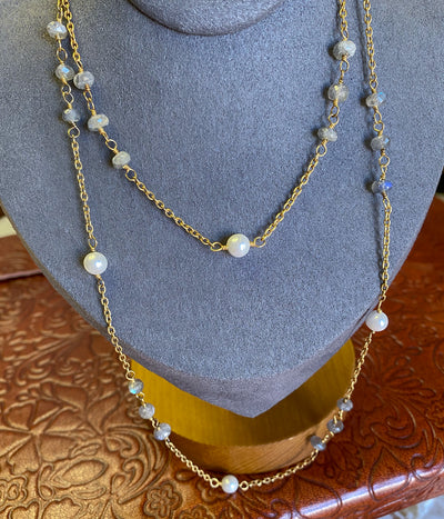 Labradorite & Pearl Necklace