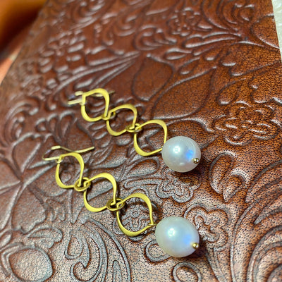 22KT Gold Vermeil Freshwater Pearl Earrings