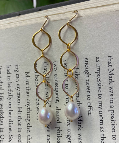 22KT Gold Vermeil Freshwater Pearl Earrings