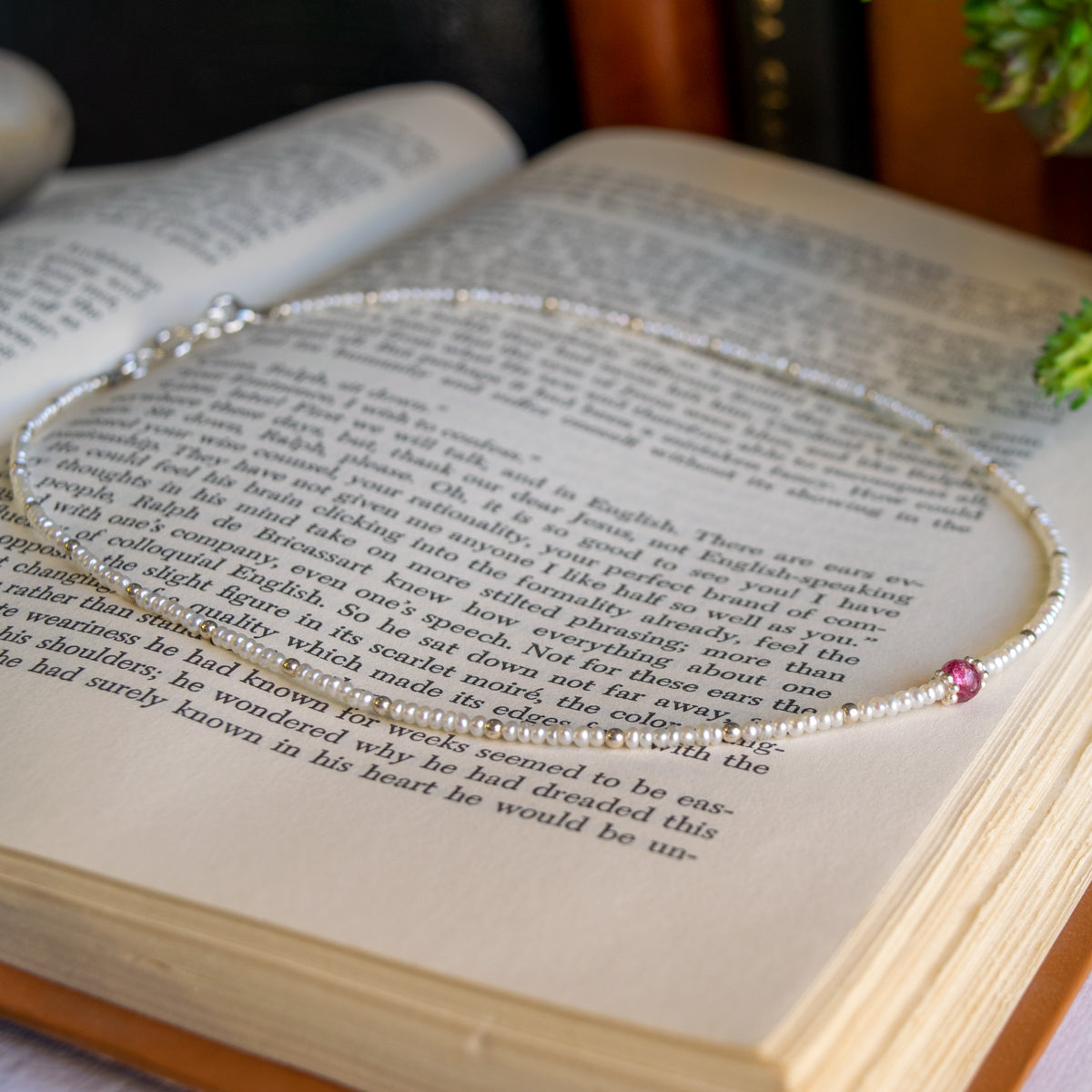 Freshwater Seed Pearls & Pink Tourmaline Necklace