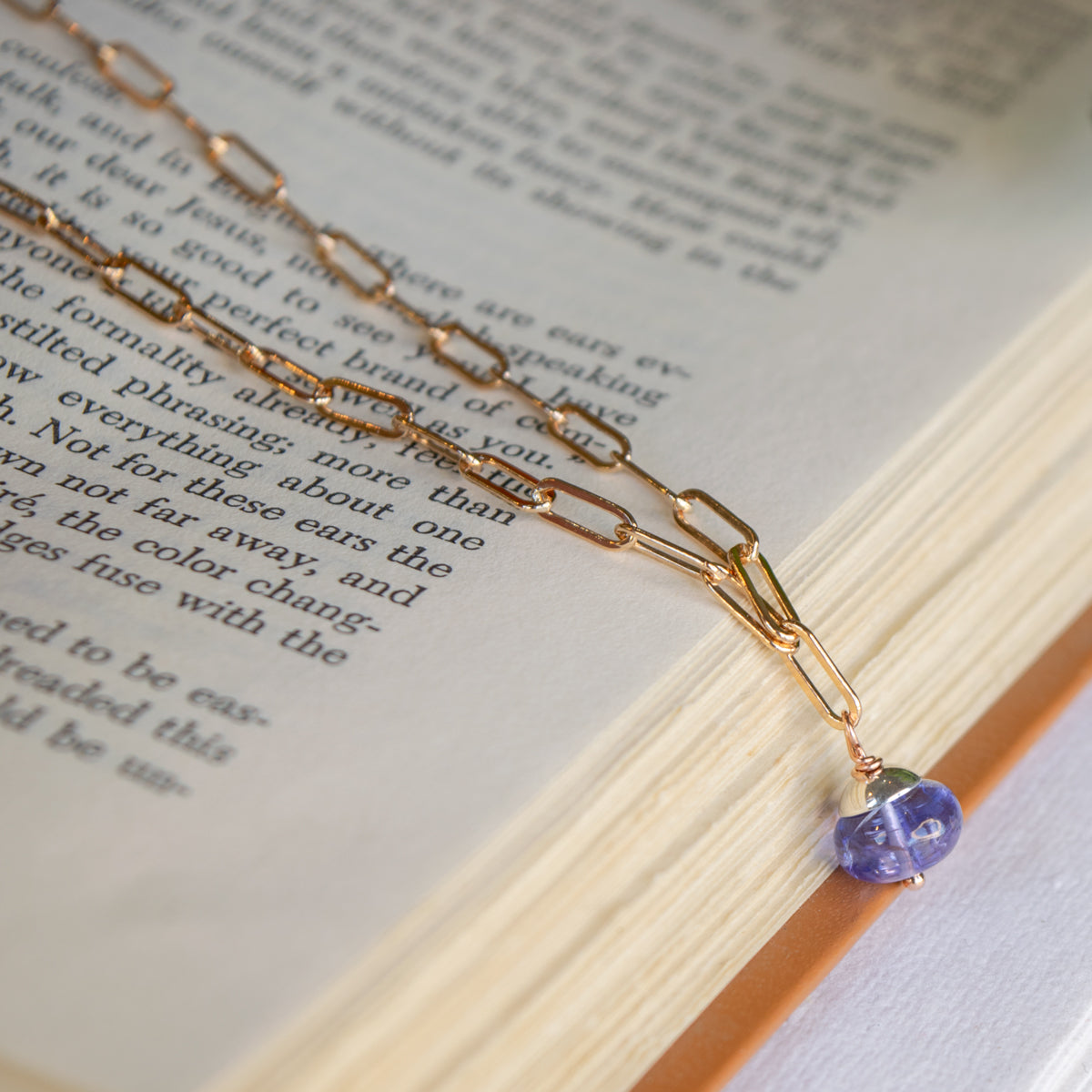 Natural Tanzanite Drop Necklace