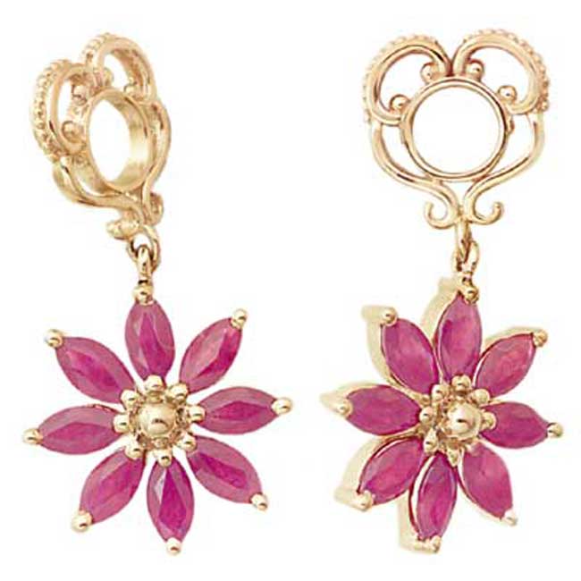 Storywheels Ruby Poinsettia Dangle 14K Gold Wheel ONLY 1 AVAILABLE!-333960
