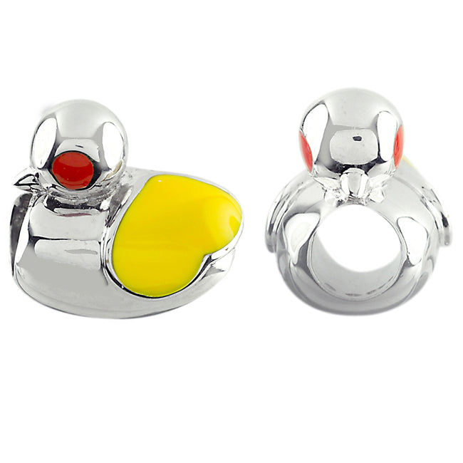Storywheels Duck with Enamel Sterling Silver Charm-330985