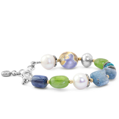 Impressionist Collection Chalcedony & Kyanite Bracelet