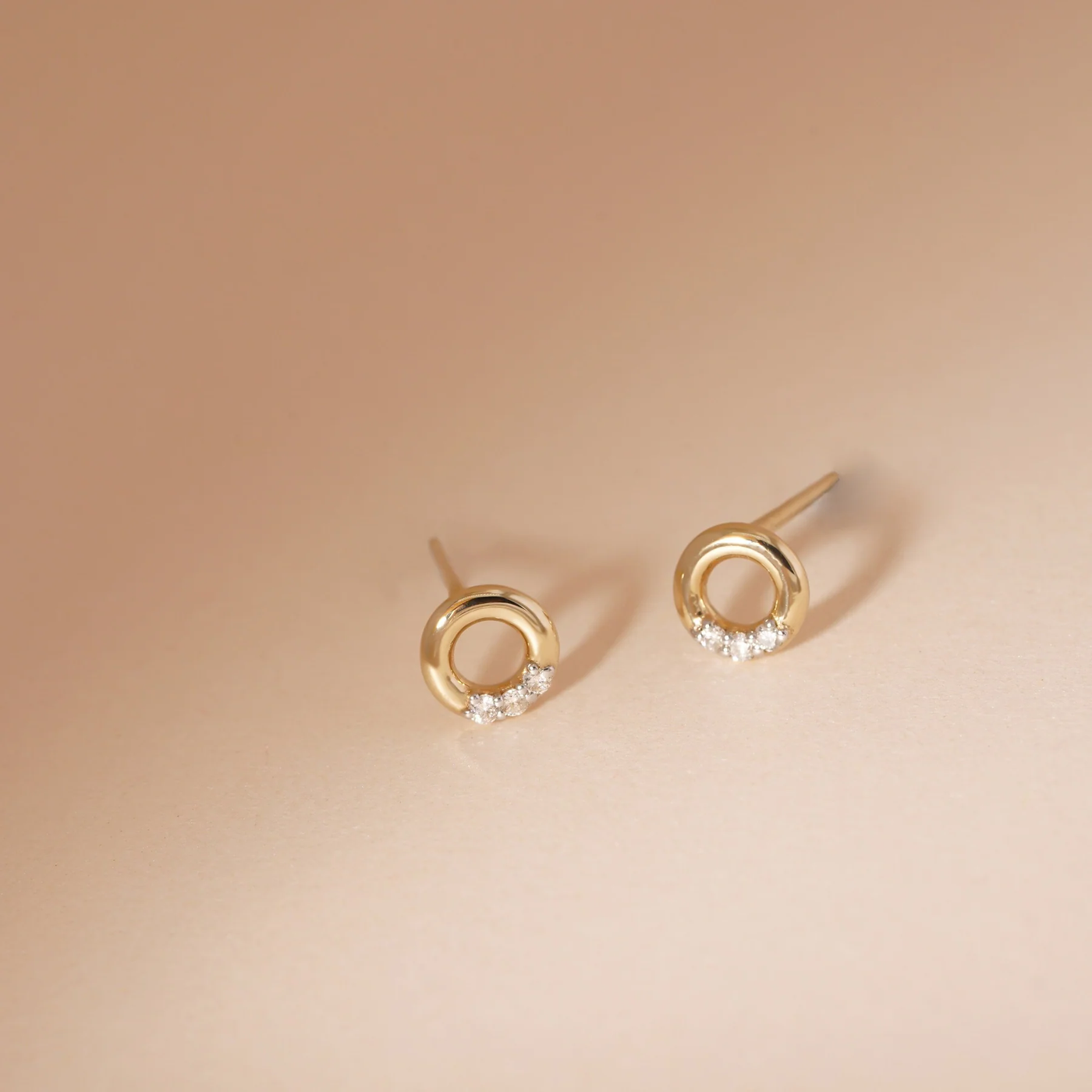 LENA | Open Circle Diamond Studs