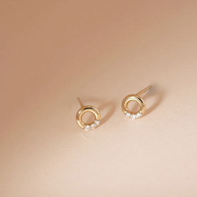 LENA | Open Circle Diamond Studs