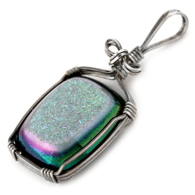 Wire Wrapped Square Drusy Pendant-230957