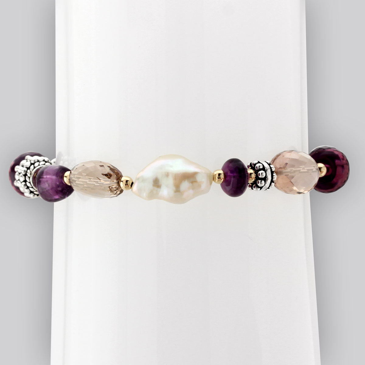 Amethyst & Keshi Pearl Bracelet-341518
