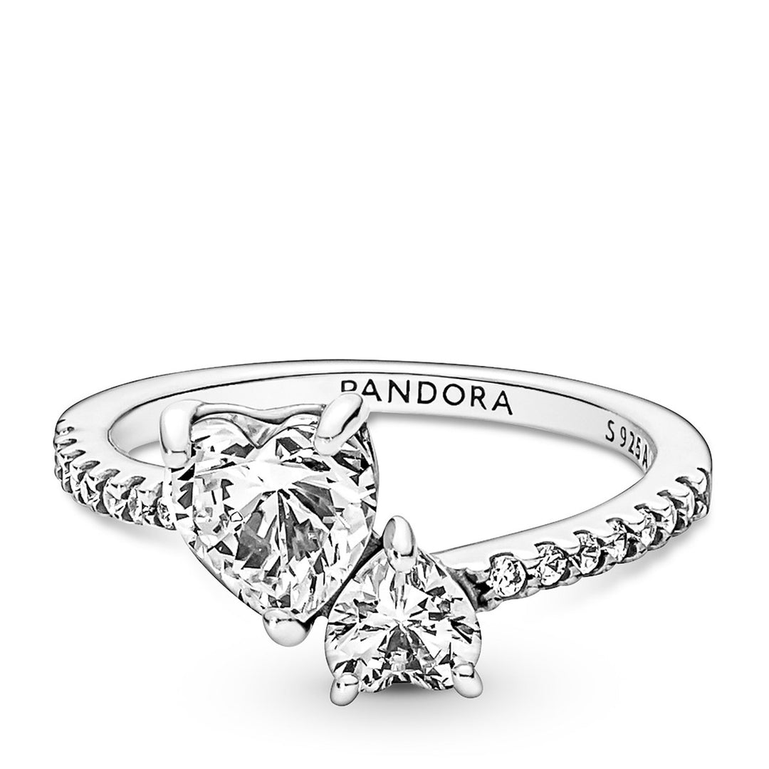 Pandora Double Heart Sparkling Ring – Elisa Ilana Pandora Double Heart Sparkling Ring – Elisa Ilana
