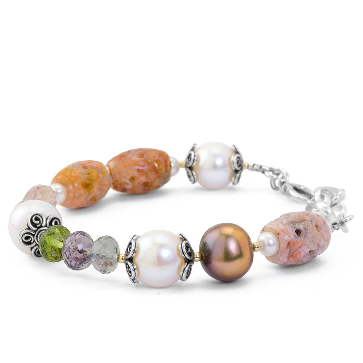 Impressionist Collection Carved Jasper & Champagne Citrine Bracelet