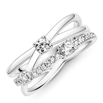 Sparkling Triple Band Ring