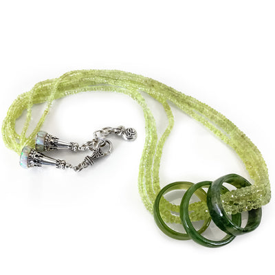 Chrysolite &  Rings Of Jade Necklace