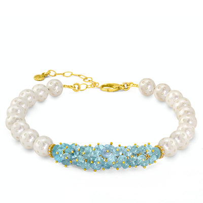 Aquamarine & Pearl Necklace-325-234