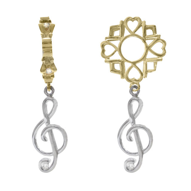 Storywheels Treble Clef with Diamond Dangle 14K White Gold/14K Gold Wheel ONLY 2 AVAILABLE!-274890