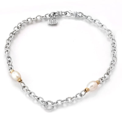 White Pearl/ 14KY/SS Necklace