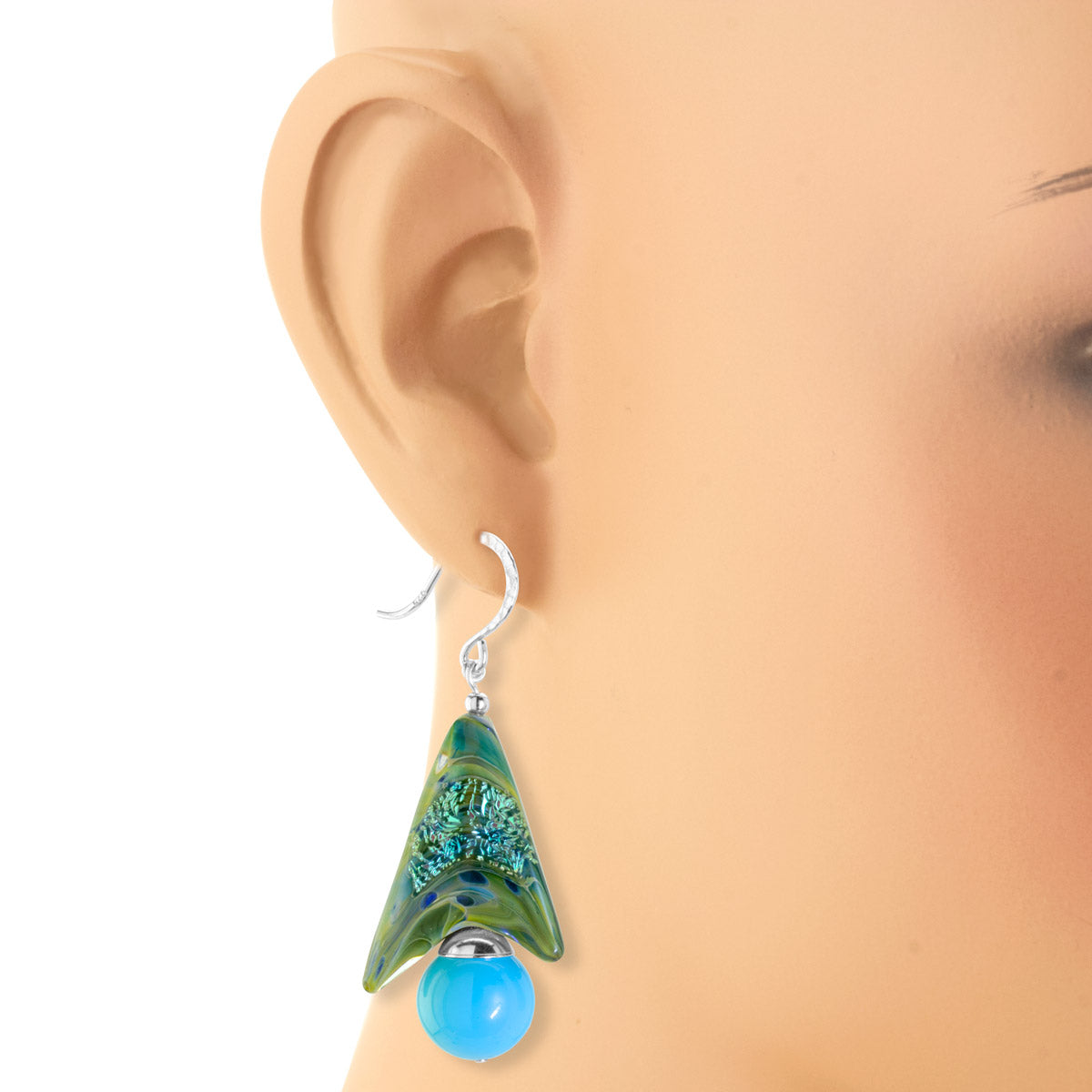 The Goddess Collection Faux Turquoise & Glass Earrings