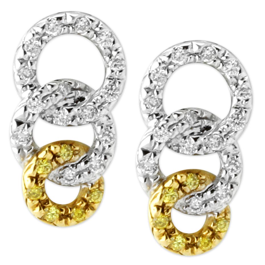 Interlock Circle Diamond Earrings-200493