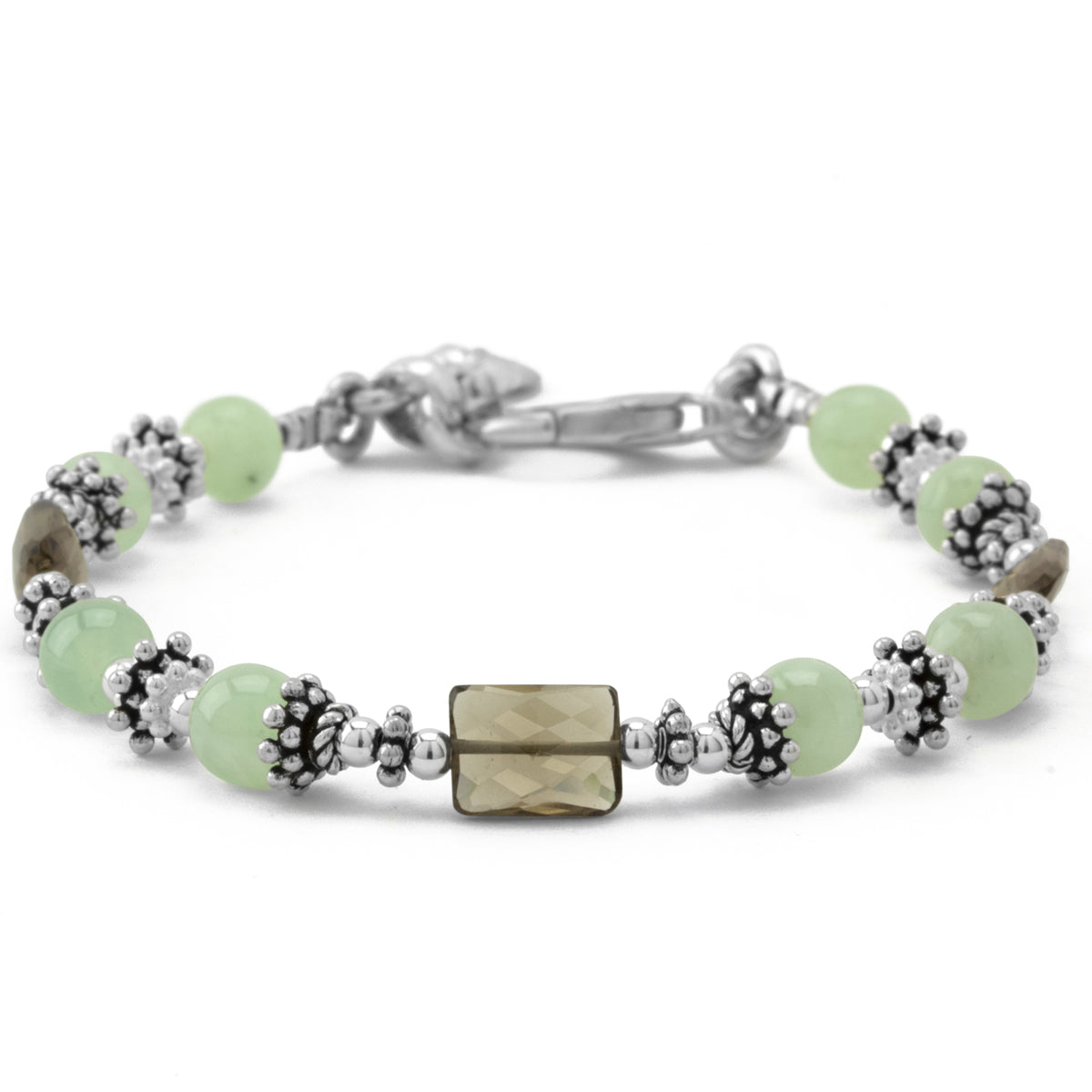 Prehnite & Smoky Quartz Bracelet