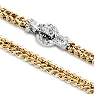 Diamond Buckle Clasp Necklace-341831