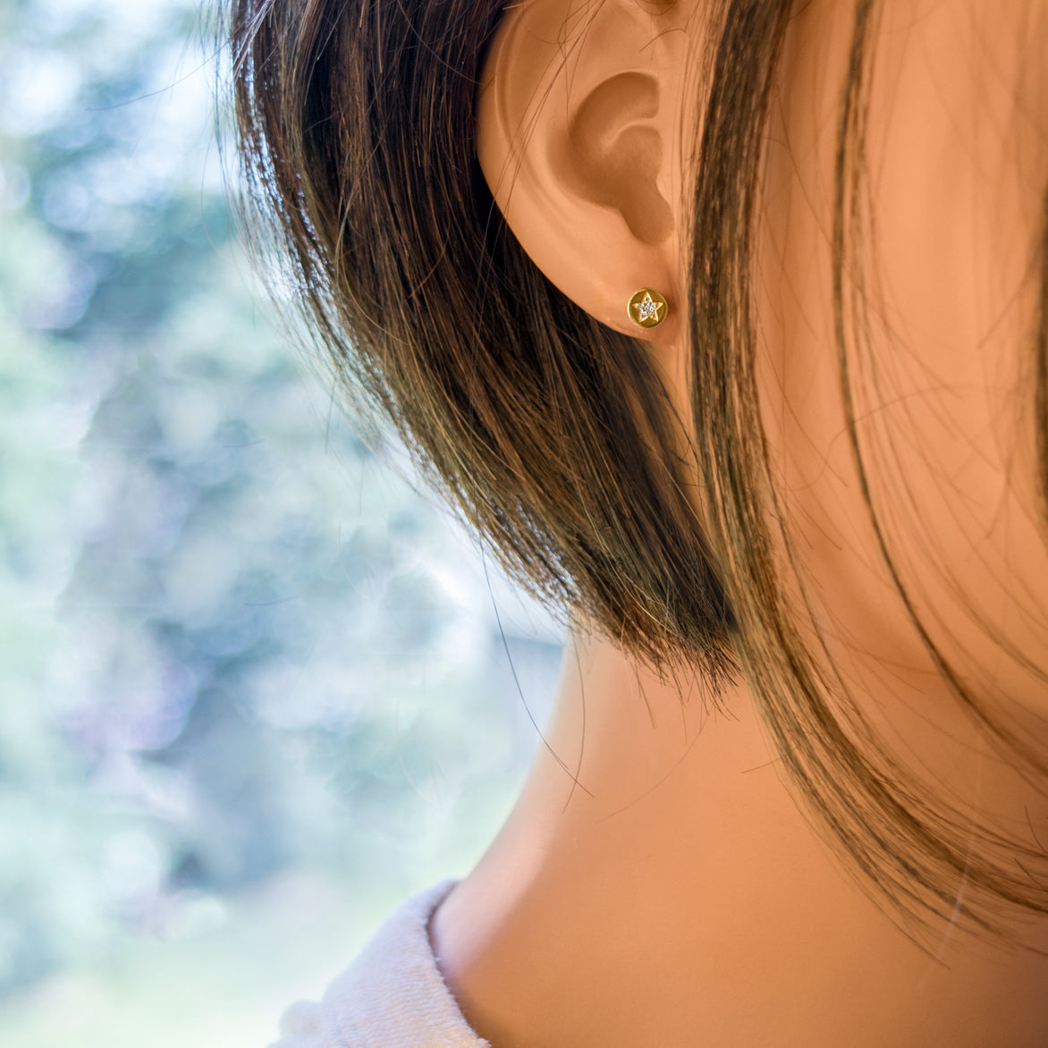 14KYG Micro Pavè Diamond Star Stud Earrings
