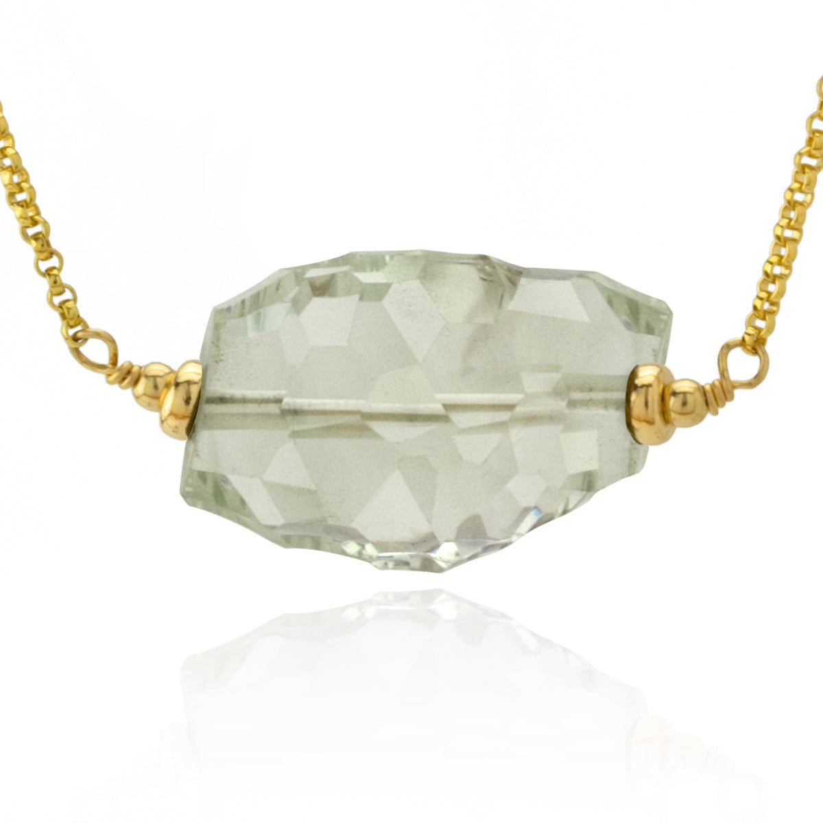 Faceted Prasiolite Choker Necklace