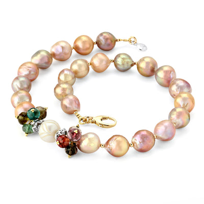 Fireball Pearls & Tourmaline  Necklace-346841