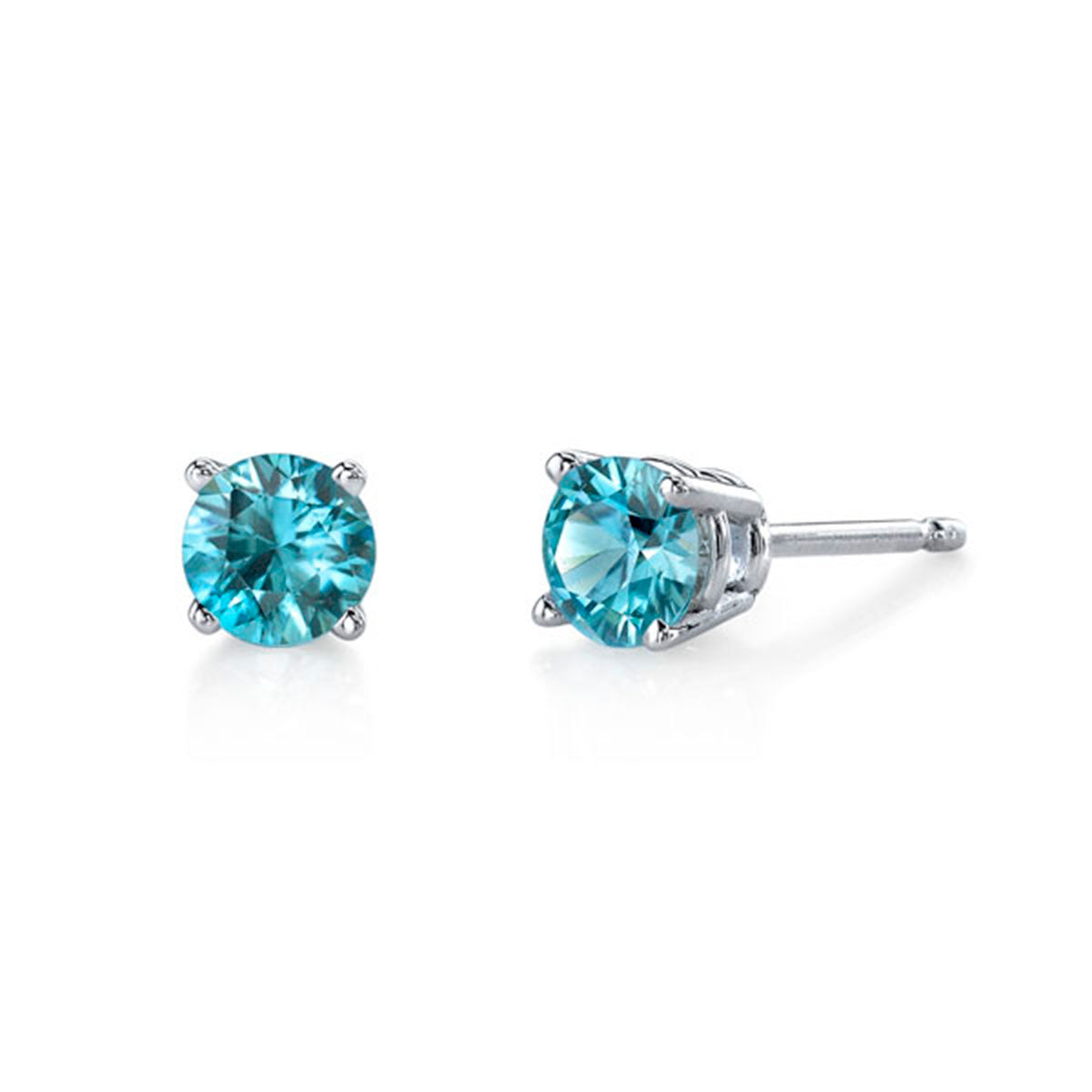 Blue Zircon 5mm Earrings-425-22