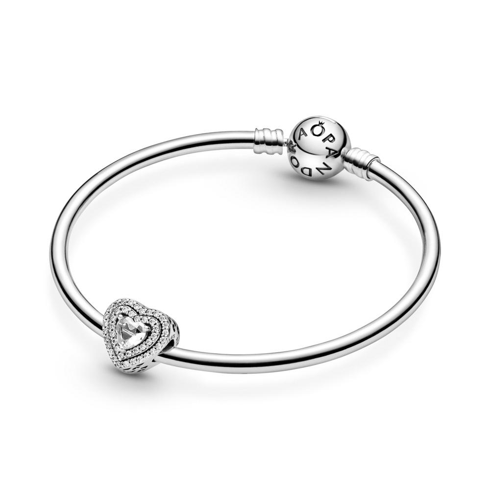 Pandora Sparkling Leveled Hearts Charm