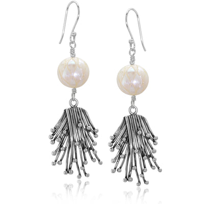 Impressionist Collection Carved Pearl Earrings