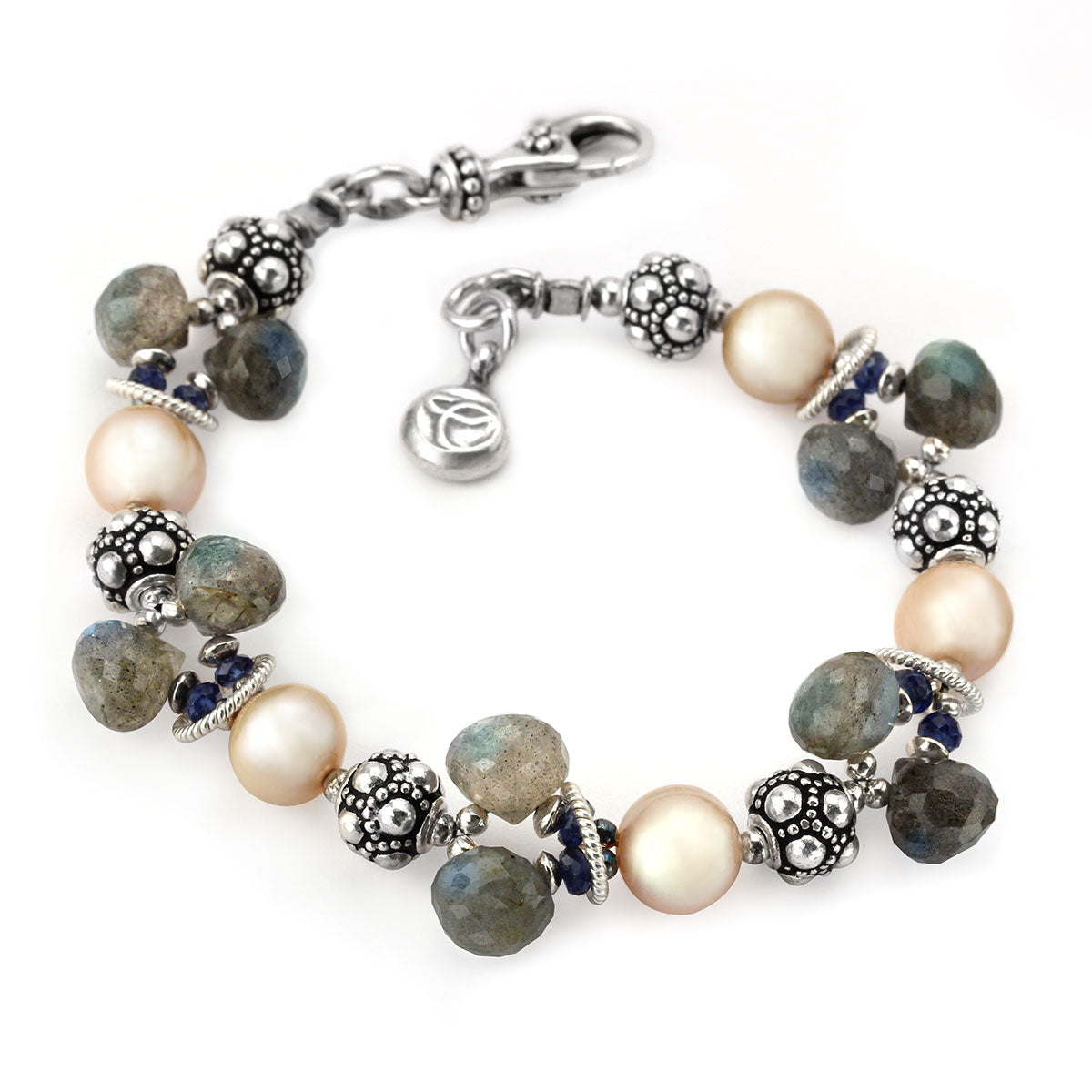 Labradorite, Sapphire & Pearl Bracelet-283618
