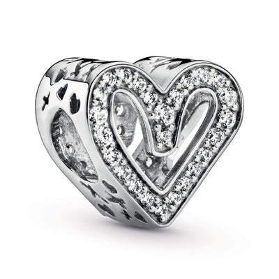 Pandora Sparkling Freehand Heart Charm
