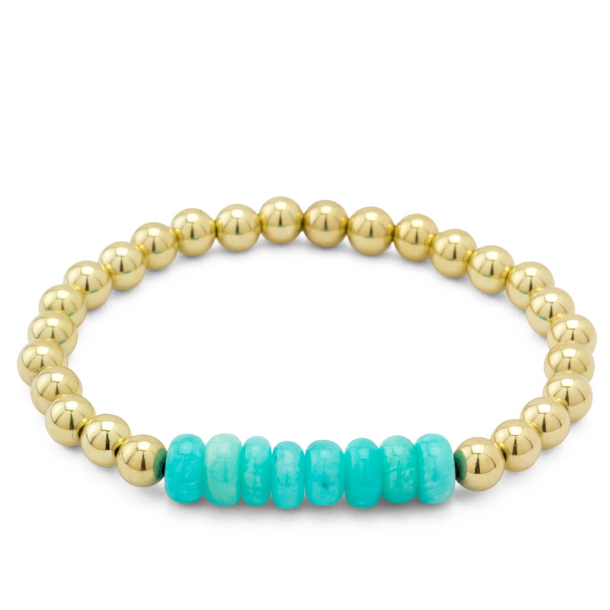 Amazonite and 14kt Gold-filled Stretch Bracelet