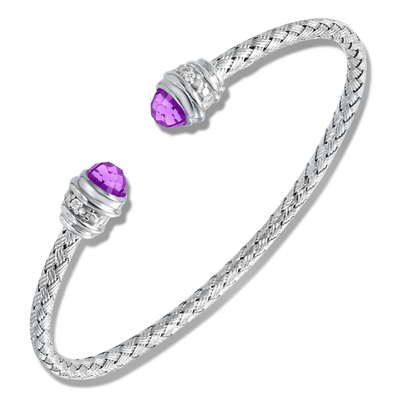 Sunset Amethyst w/Diamond Cuff Bracelet