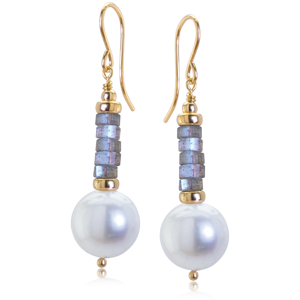 Impressionist Collection Labradorite & Pearl Drop Earrings