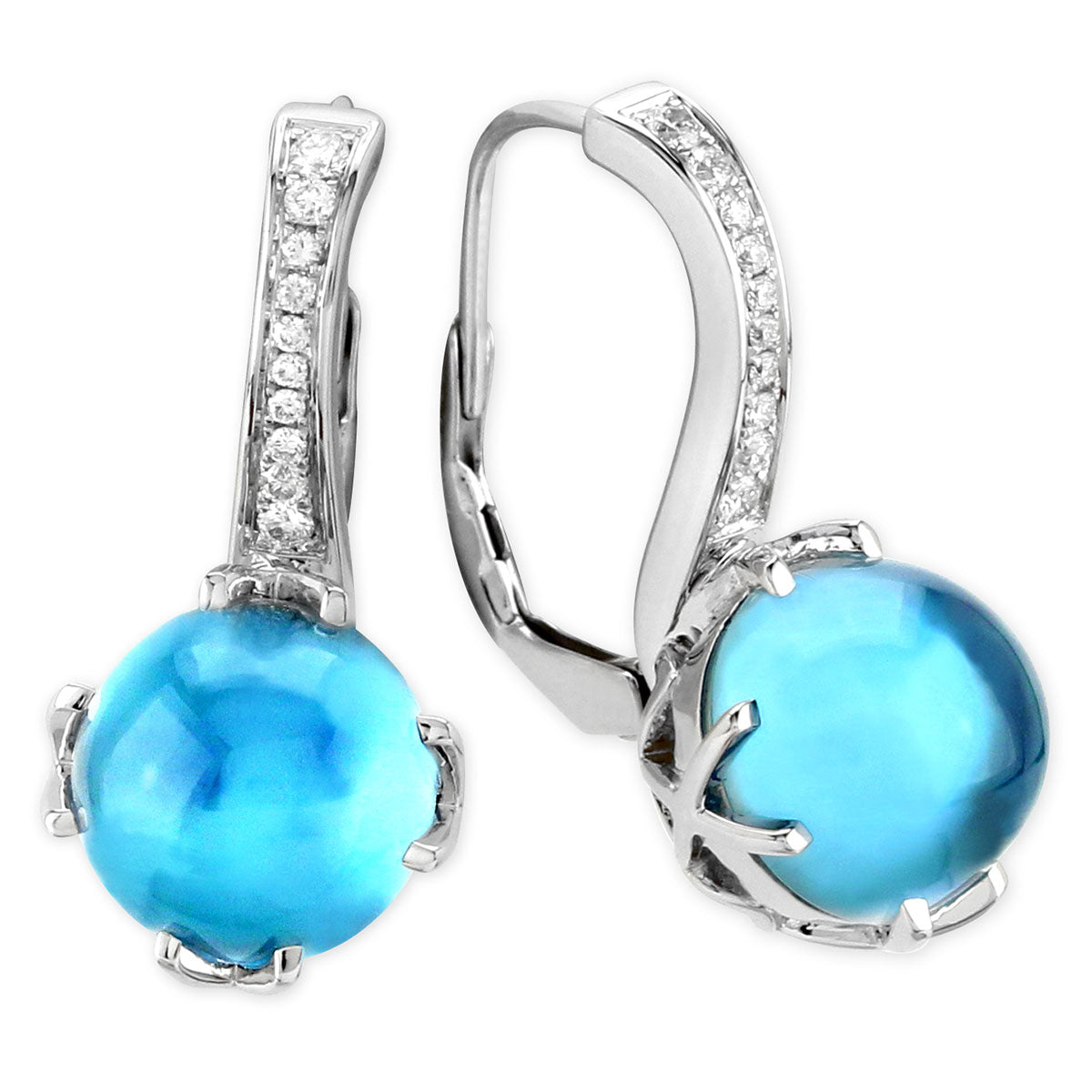 Blue Topaz Jelly Bean Earrings-342005