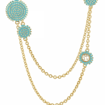 Baby Blue 'Rock N' Roll' Necklace-342334