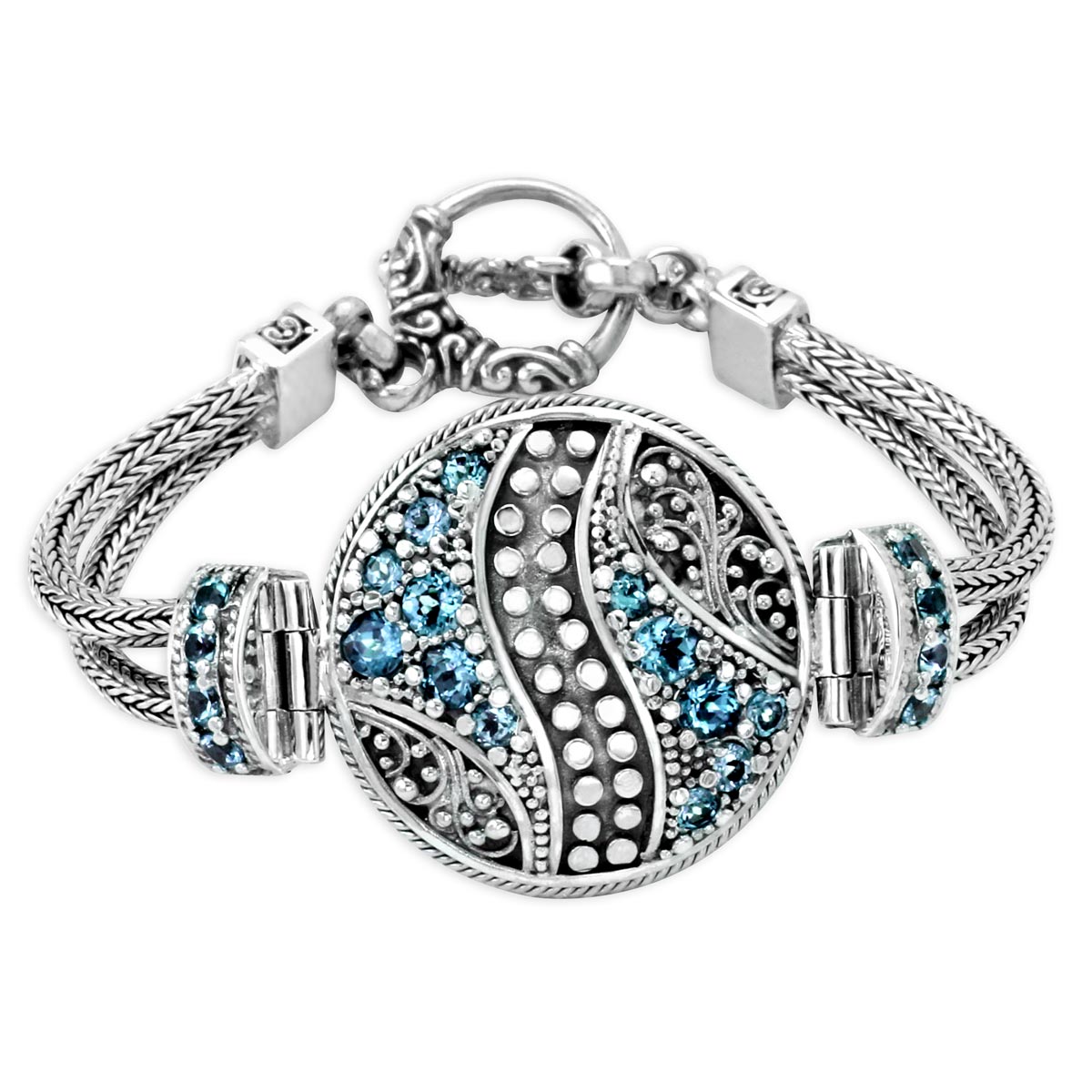 Bali Blue Topaz Disc Bracelet-342789
